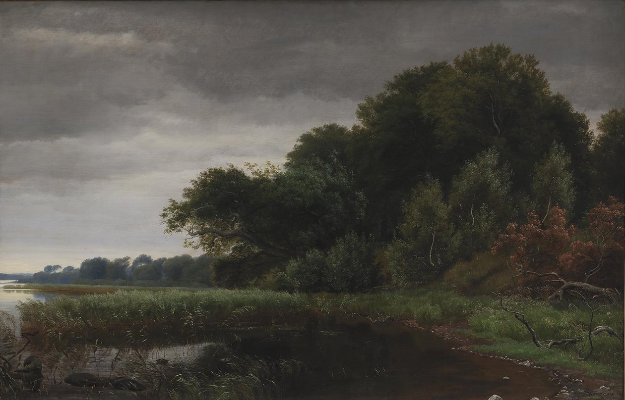 Opklarend weer na een regenbui bij Gurre Sø door P.C. Skovgaard