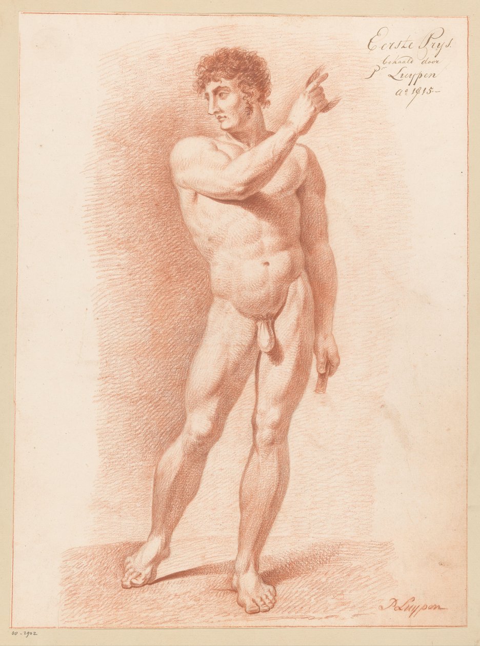 Staand mannelijk naakt, van voren gezien (1e prijs 1815) door P. Luypen
