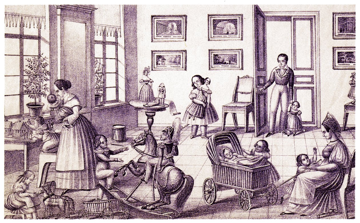 Kinderkamer, begin 19e eeuw door P. Vdovichev