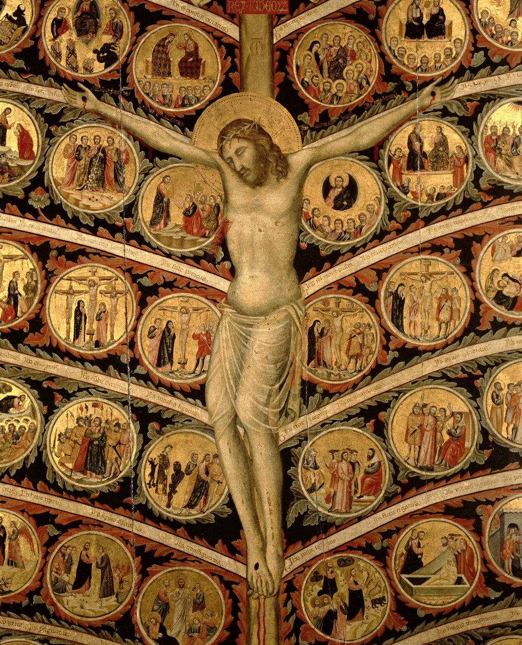 De boom des levens (detail) door Pacino di Buonaguida