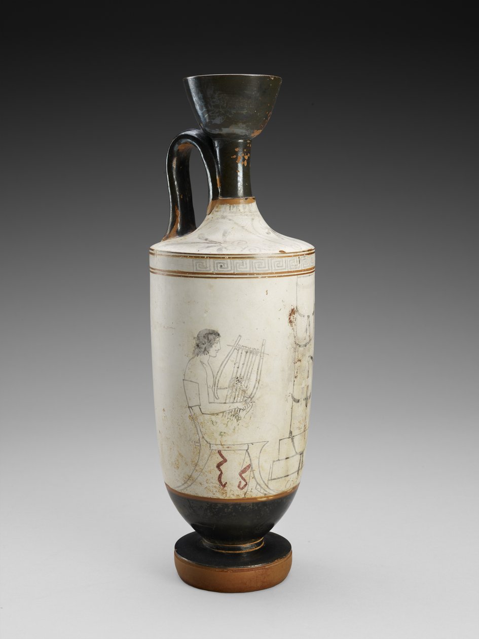 Schouder Lekythos met polychrome schildering van een begrafenisscène door Painter Houston