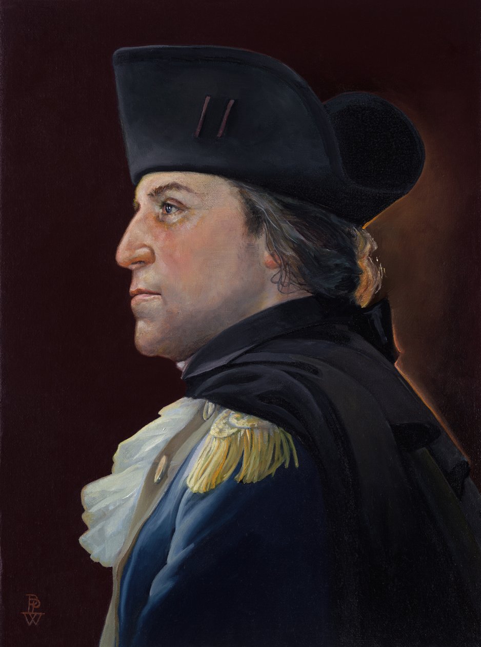 De vijand onder ogen - George Washington, 2010 (olieverf op doek) door Pamela Patrick White