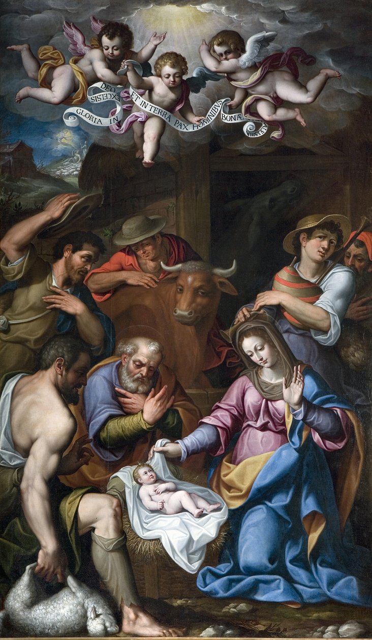 Aanbidding van de Herders door Paolo Camillo Landriani