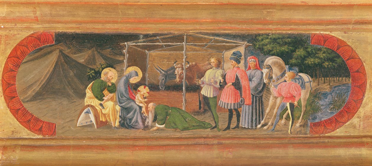 De Quarata Predella die de Aanbidding van de Wijzen afbeeldt door Paolo Uccello