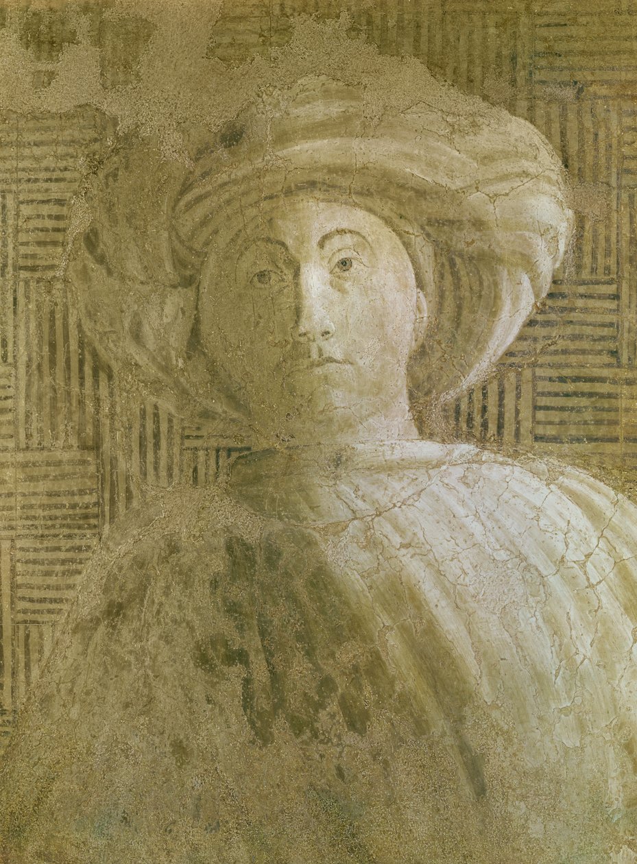 Het offer en de euforie van Noach (detail van het hoofd van Sem), 1446-8 door Paolo Uccello