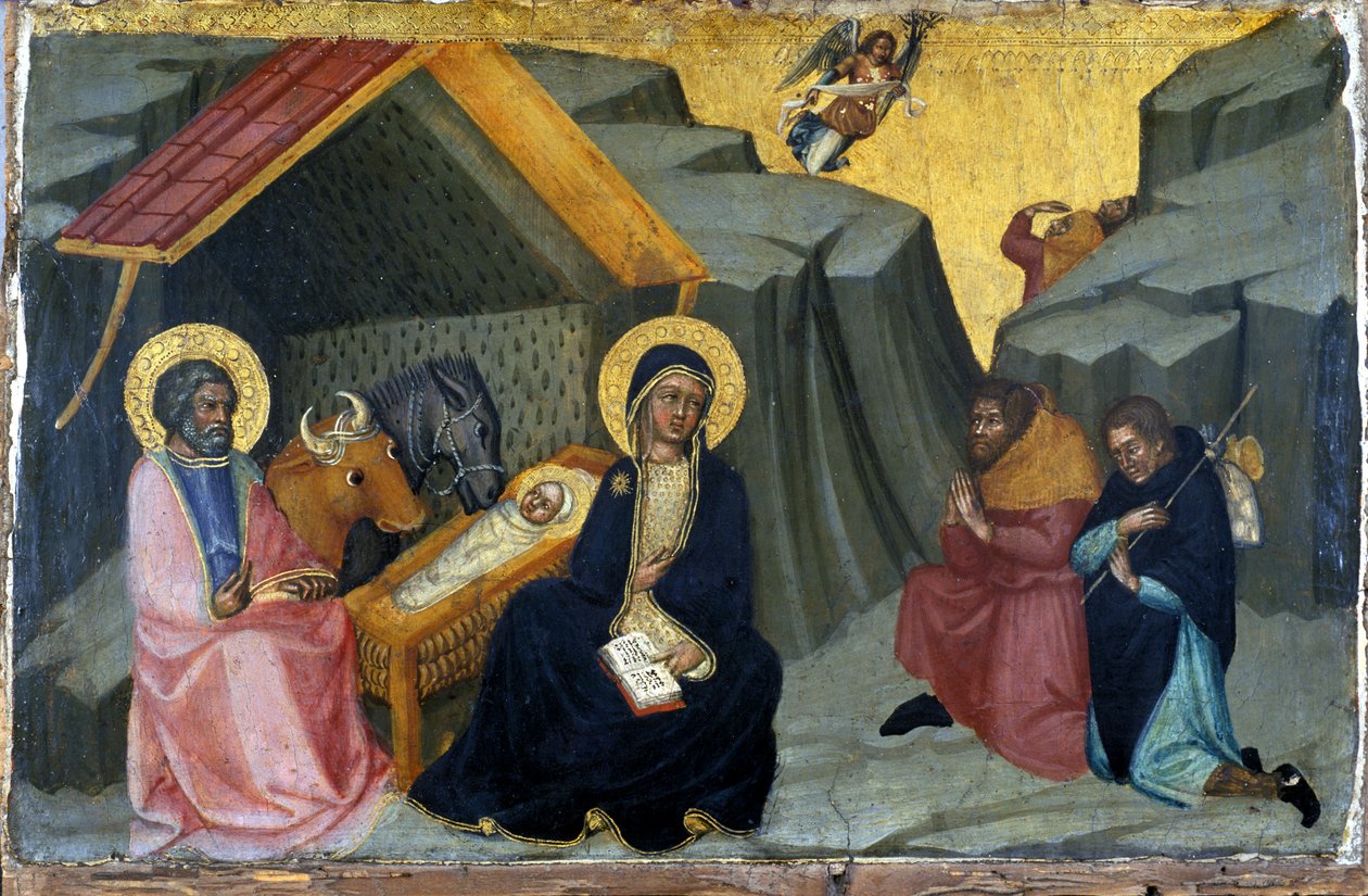 De Aanbidding van de Herders door Paolo di Giovanni Fei