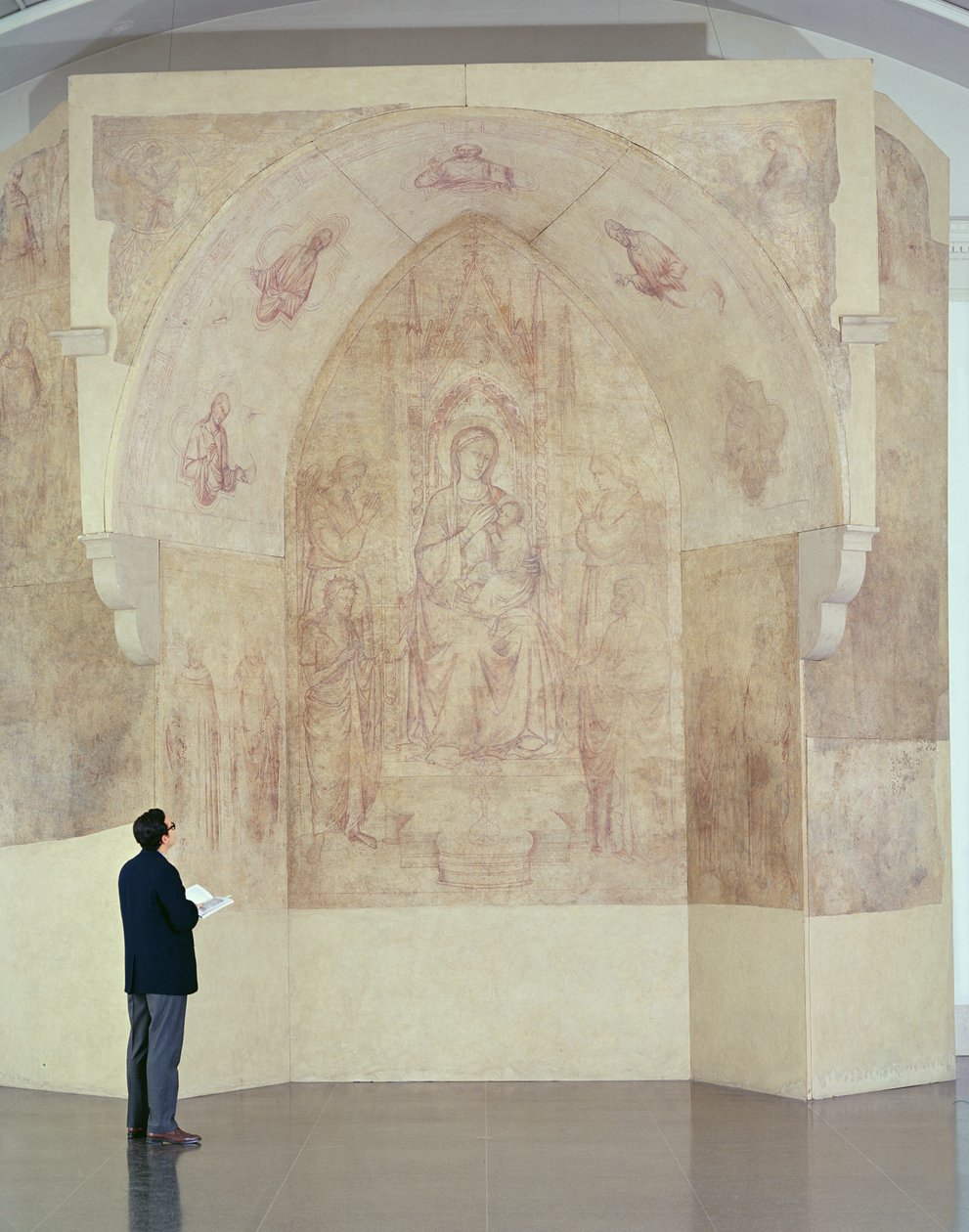 Madonna en Kind op de troon, tekening voor een fresco door Paolo di Stefano Badaloni Schiavo