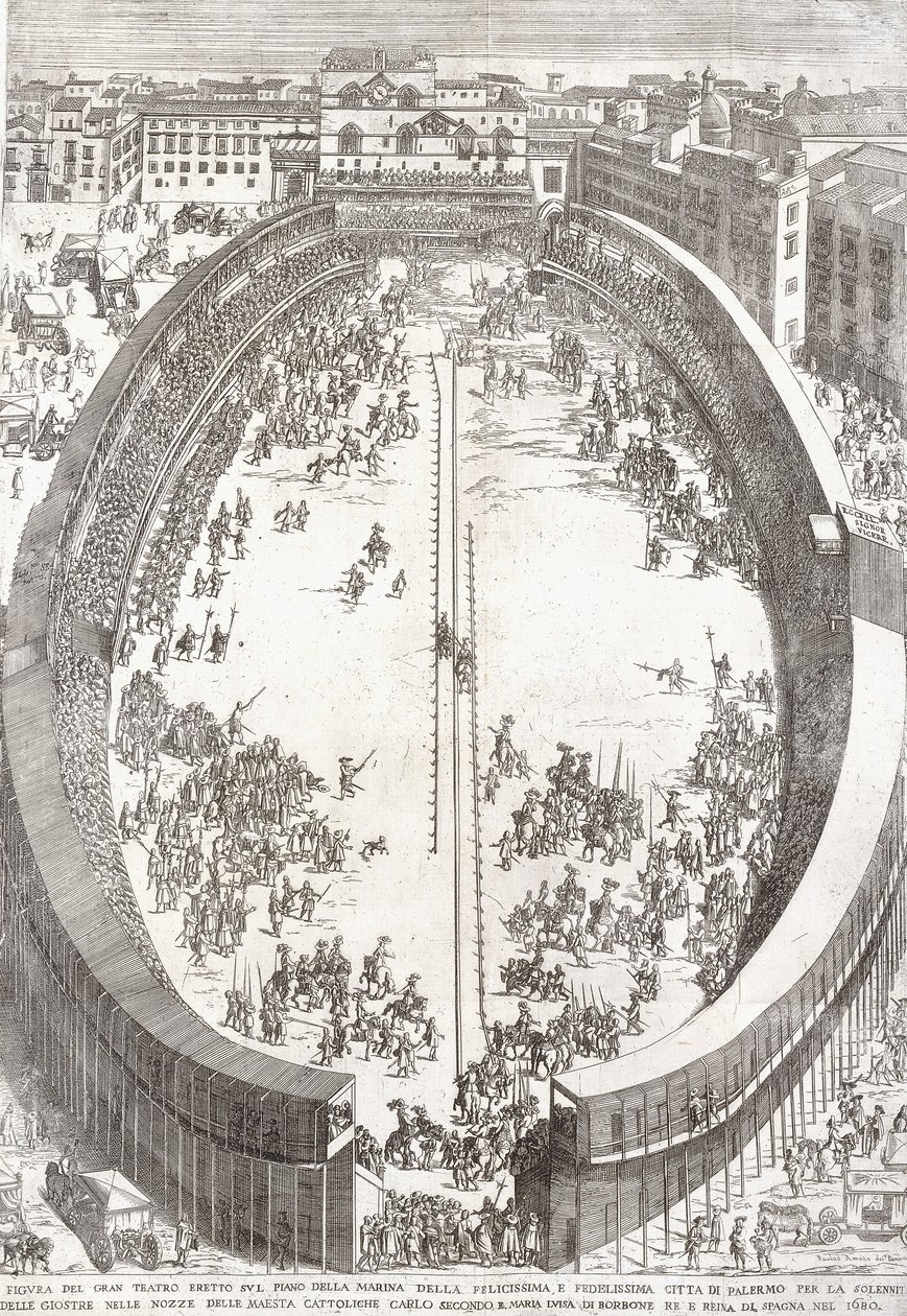 Een Grote Vouwplaat van het Grote Theater, 1680 door Paolo Amato