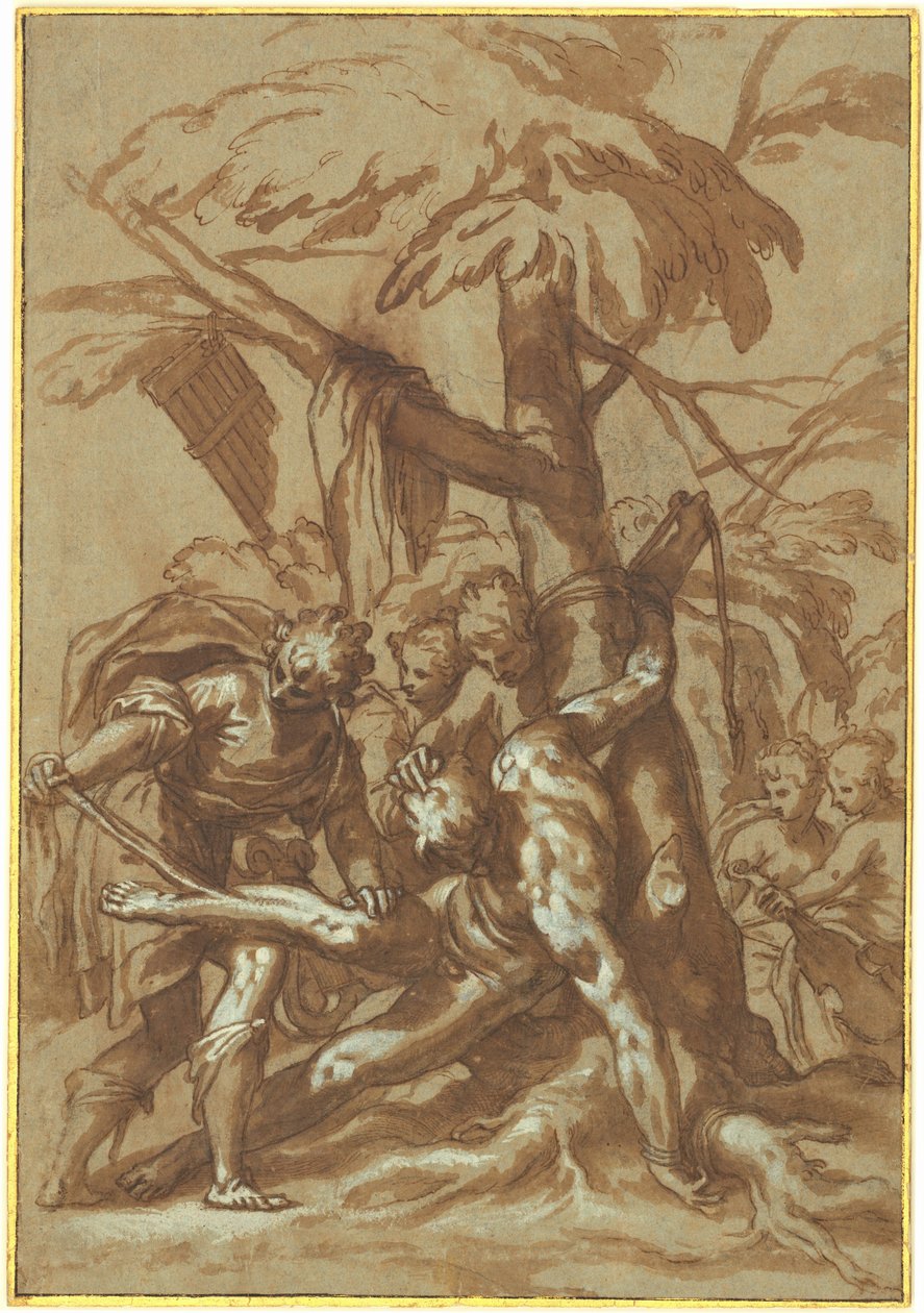 Het villen van Marsyas door Paolo Farinati