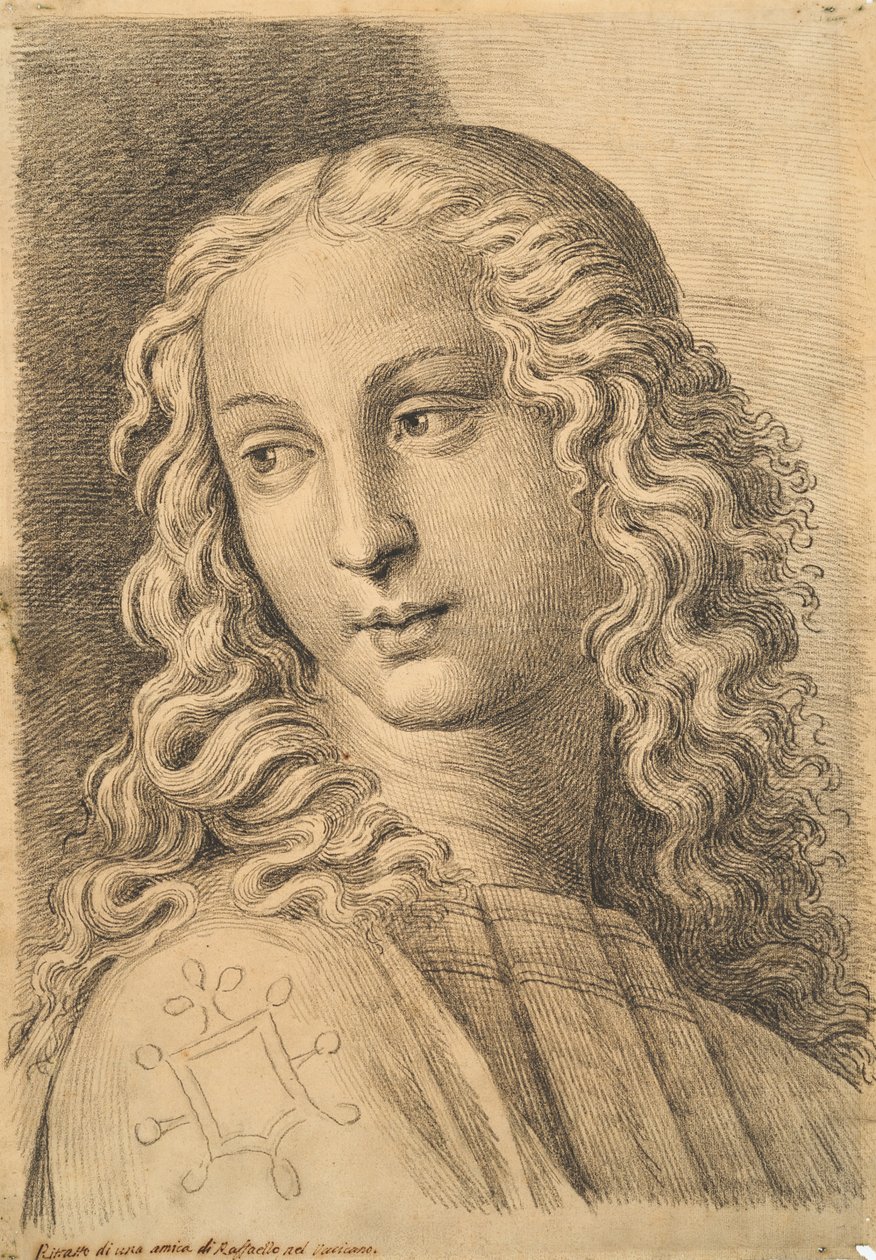 Hoofd van een vrouw, uit 42 Studies of Heads na Raphael door Paolo Fidanza