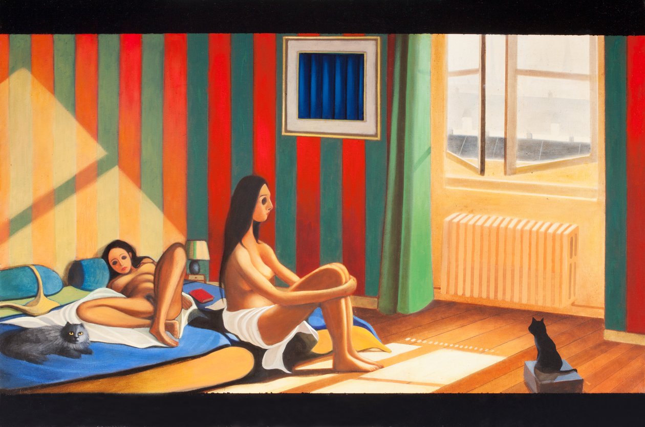 Liefde in de namiddag, 2016 (olieverf op houtpaneel) door Paolo Perfranceschi