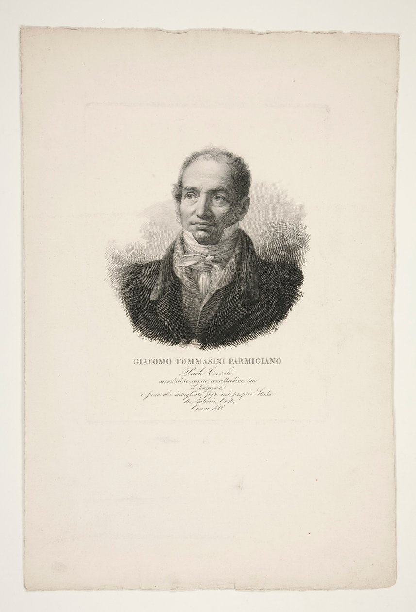 Portret van Giacomo Tommasini Parmigiano door Paolo Toschi