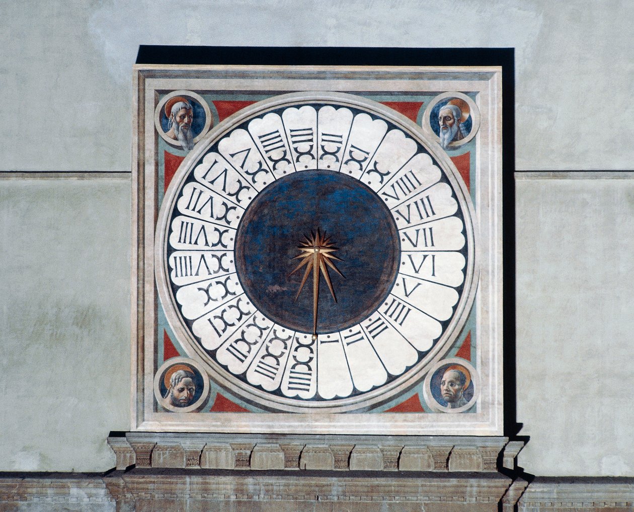 Klokgezicht met hoofden van profeten door Paolo Uccello