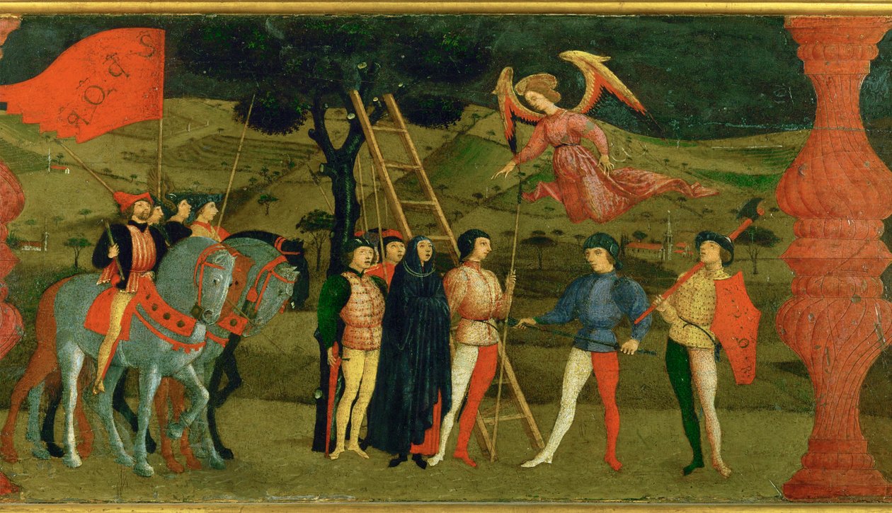 De ontheiliging van de hostie (distemper op hout) door Paolo Uccello