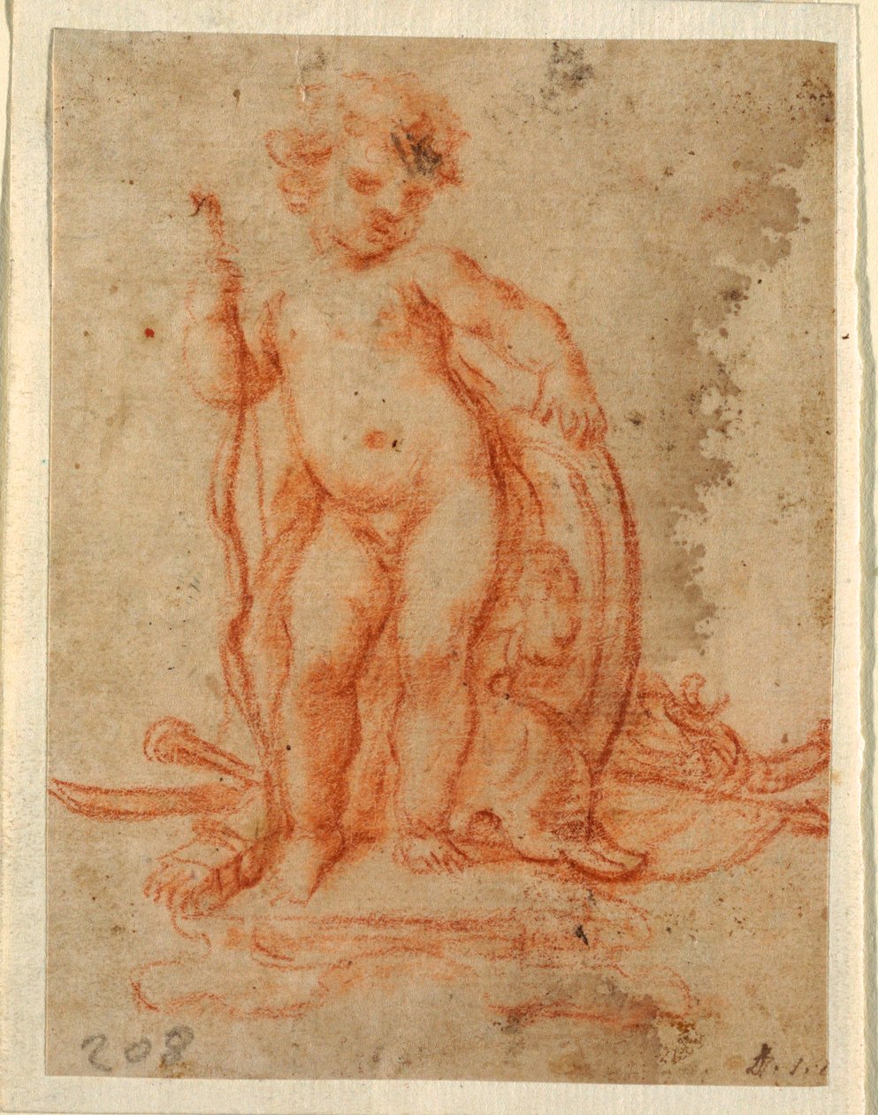 Tekening, ontwerp voor Cupido en Wapentrofee, 1710-28 door Paolo de Mattheis