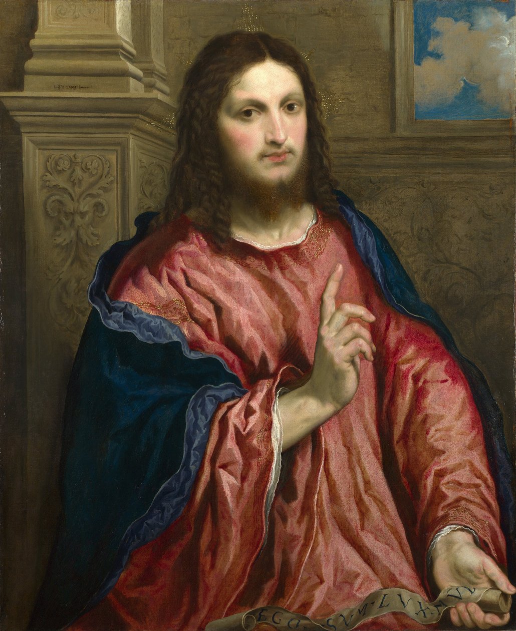 Christus als Het Licht van de Wereld, c. 1550 door Paris Bordone