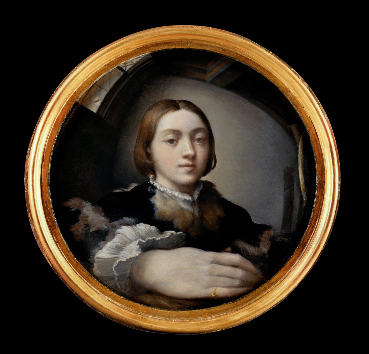 Zelfportret bij de spiegel door Parmigianino