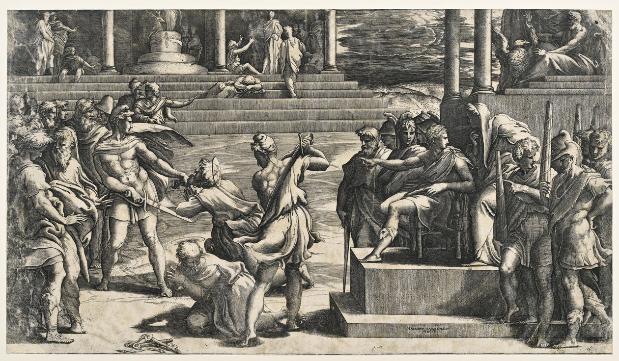 Martelaarschap van Sint Petrus en Sint Paulus door Parmigianino