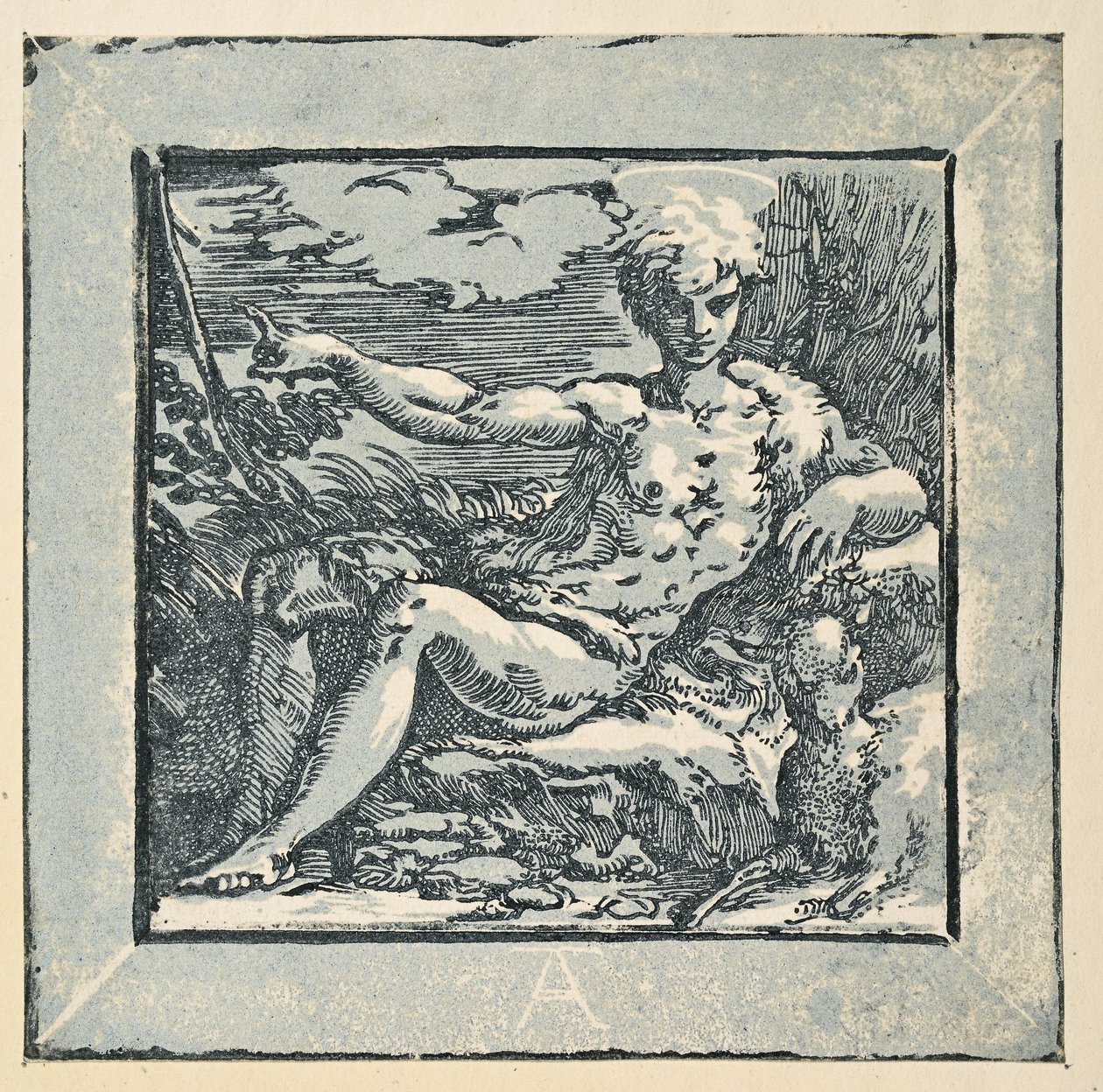 Sint Johannes de Doper in de wildernis door Parmigianino