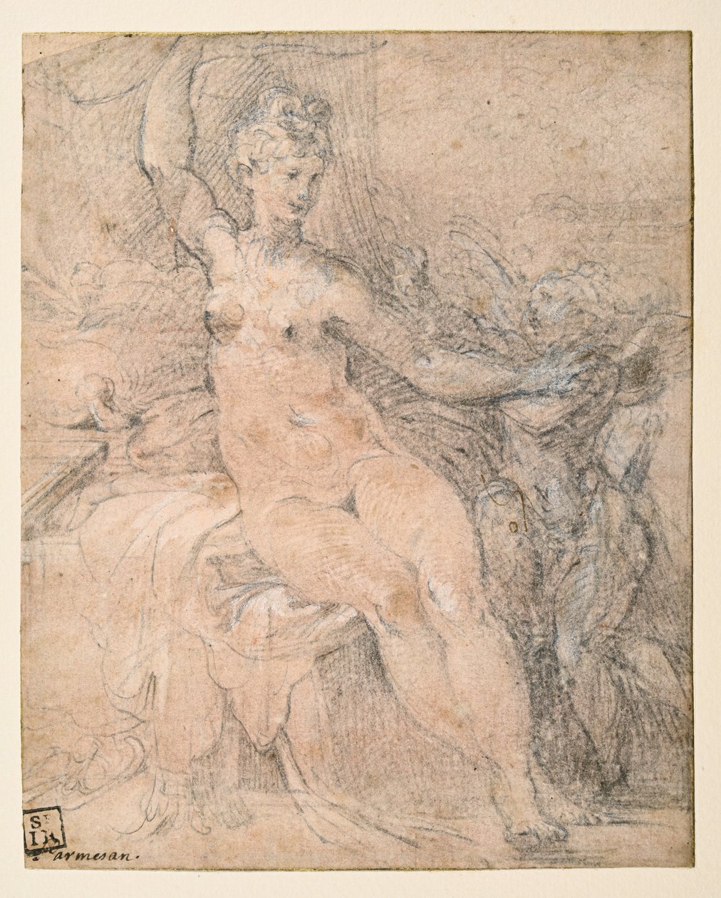 Venus ontwapent Cupido door Parmigianino