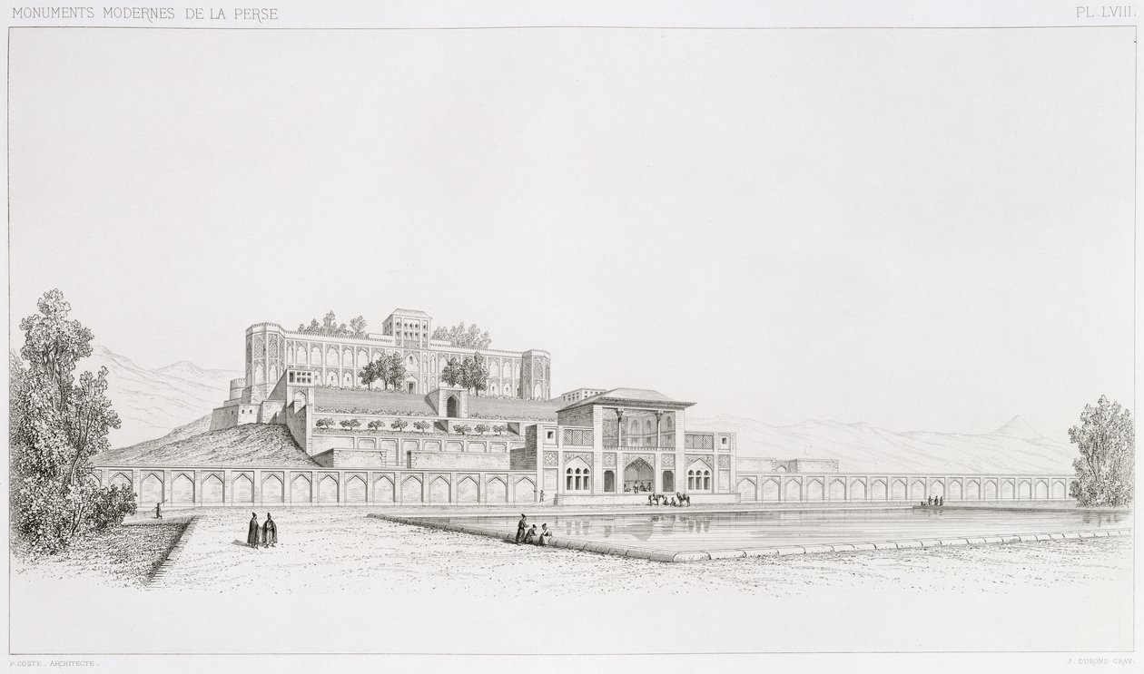 Uitzicht op het Golestan Qajar Paleis 