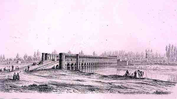 Allah Verdi Khan Brug, in Isfahan, uit 