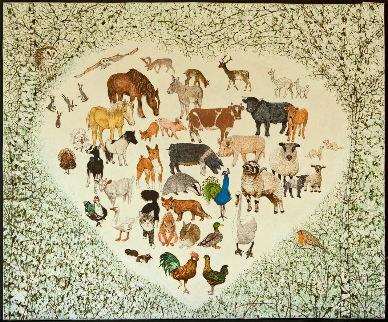 In het hart van alles, 2013 (acryl op calico) door Pat Scott