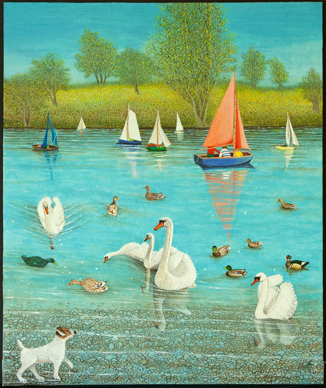 Keeping a Watchful Eye, 2013 (acryl op calico) door Pat Scott