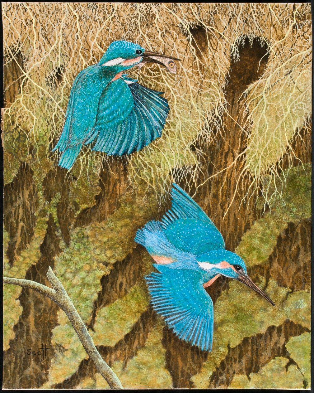 Sharing the Caring, 2011 (acryl op calico) door Pat Scott