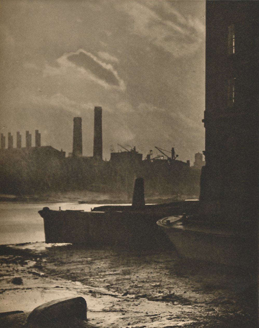 Oude Queenhithe, ooit de belangrijkste haven van de Londense haven, ca. 1935 door Paterson