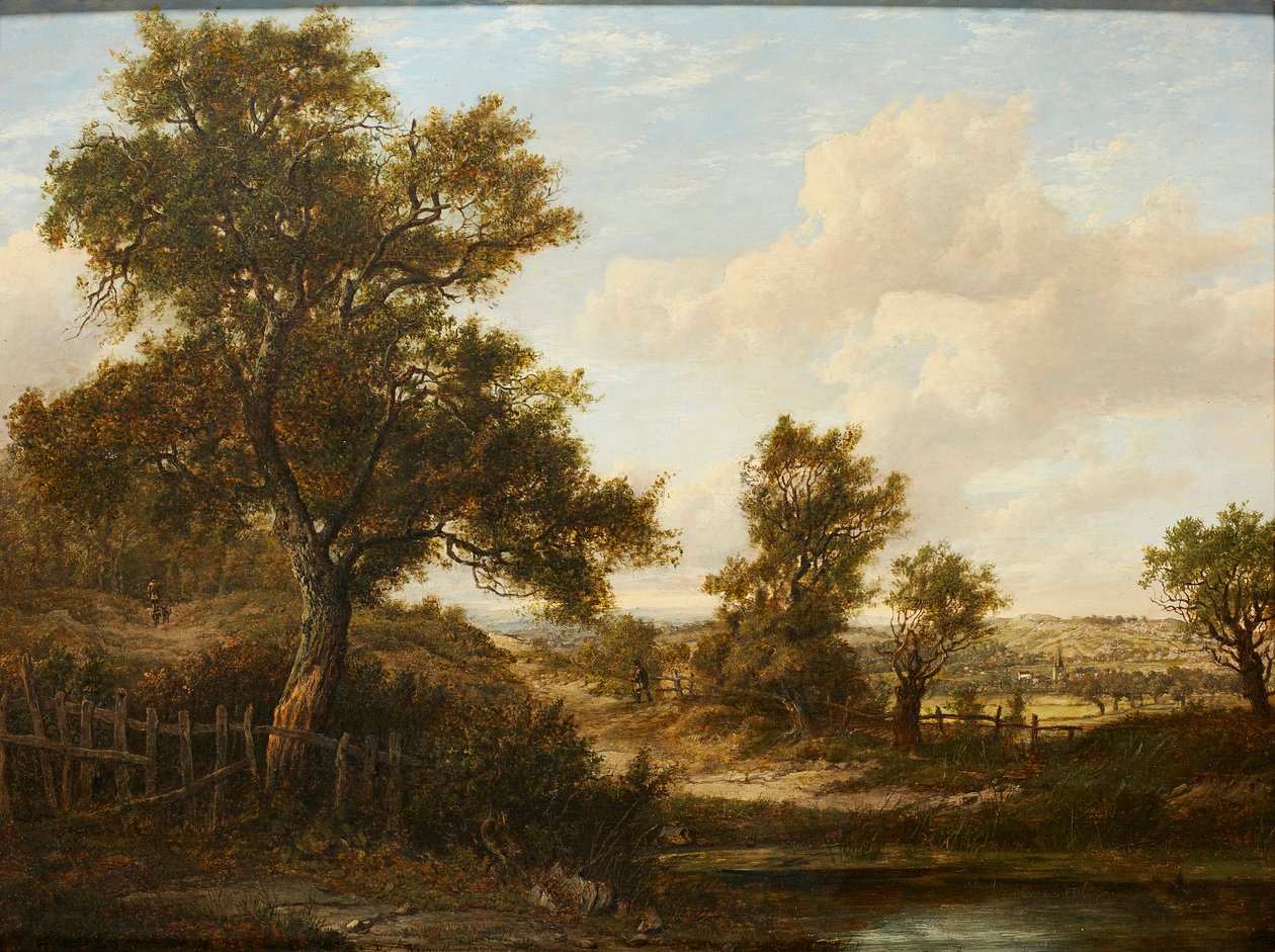 Figuren op een beboste pad door Patrick Nasmyth