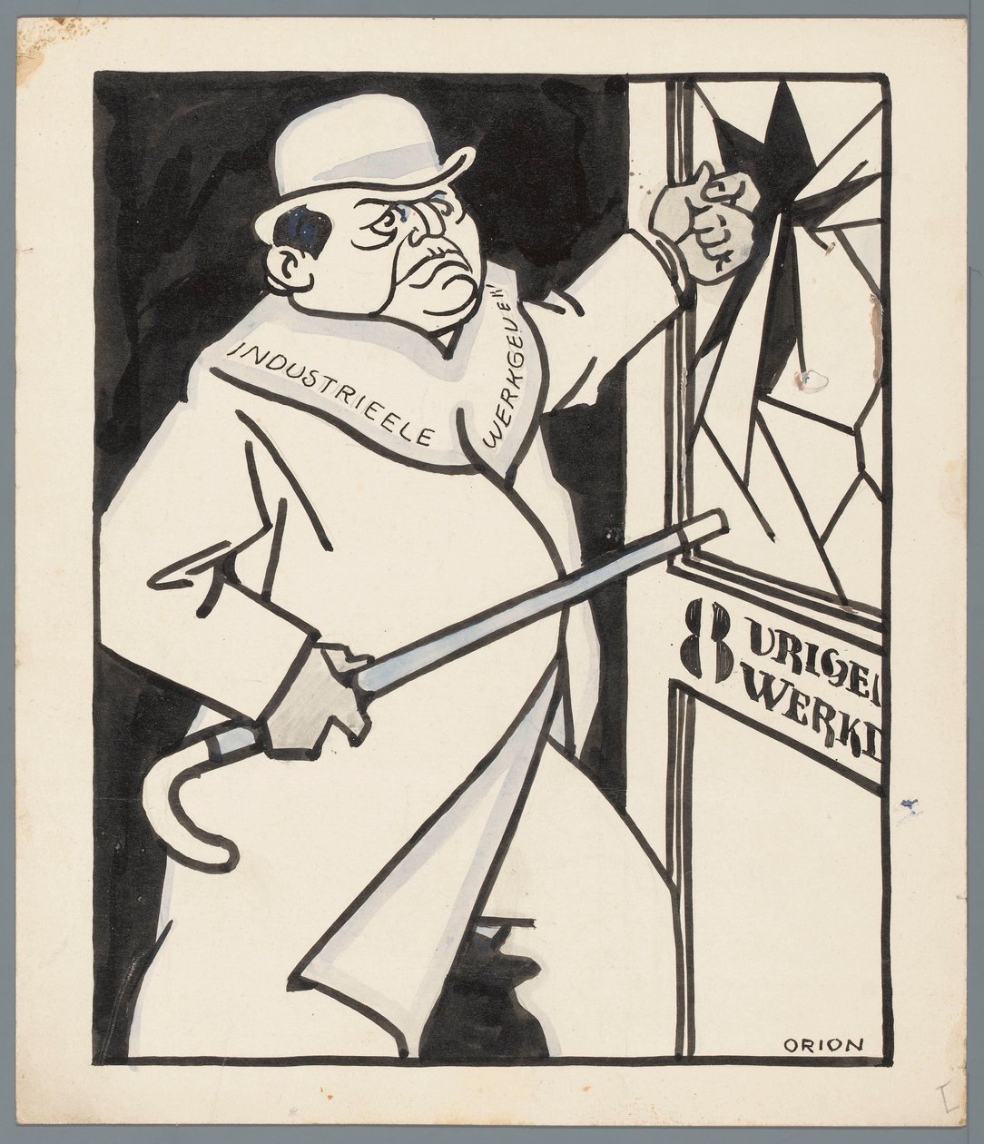 Werkgevers en de achturige werkdag door Patricq Kroon (signed by artist)