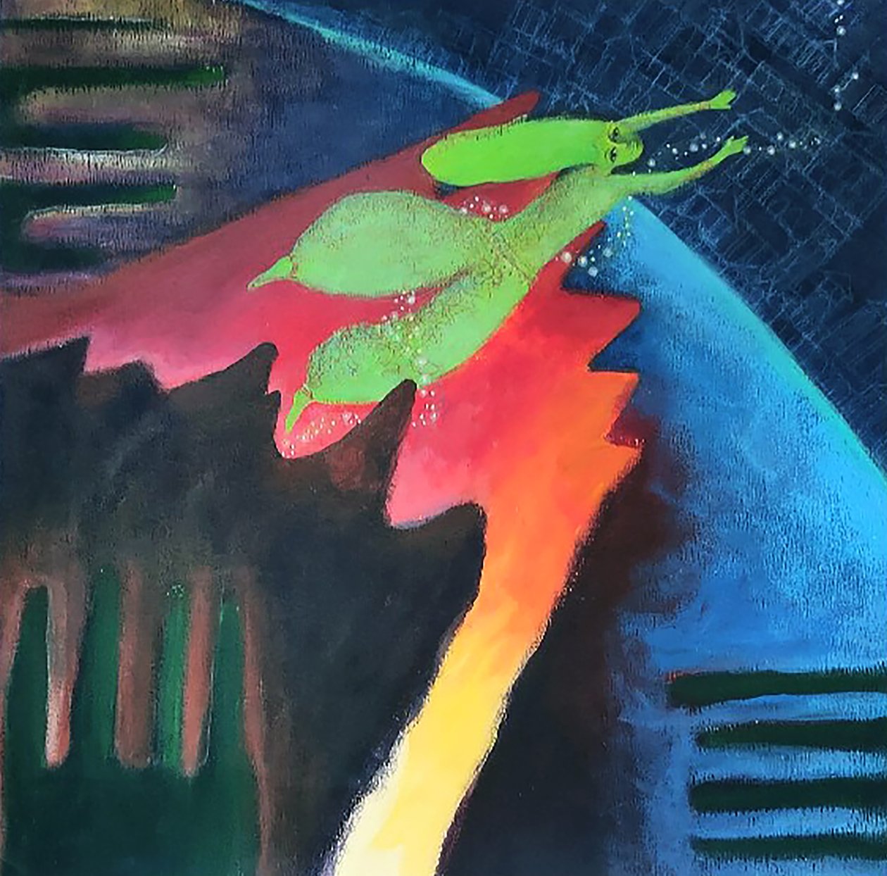 Italo Calvino, De stenen hemel, 2025 (Acryl op papier) door Patrizia La Porta