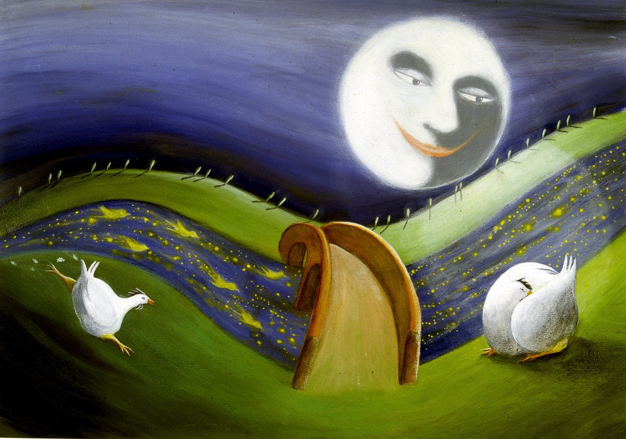 Landschap van de Volle Maan: Illustratie door Patrizia la Porta door Patrizia La Porta