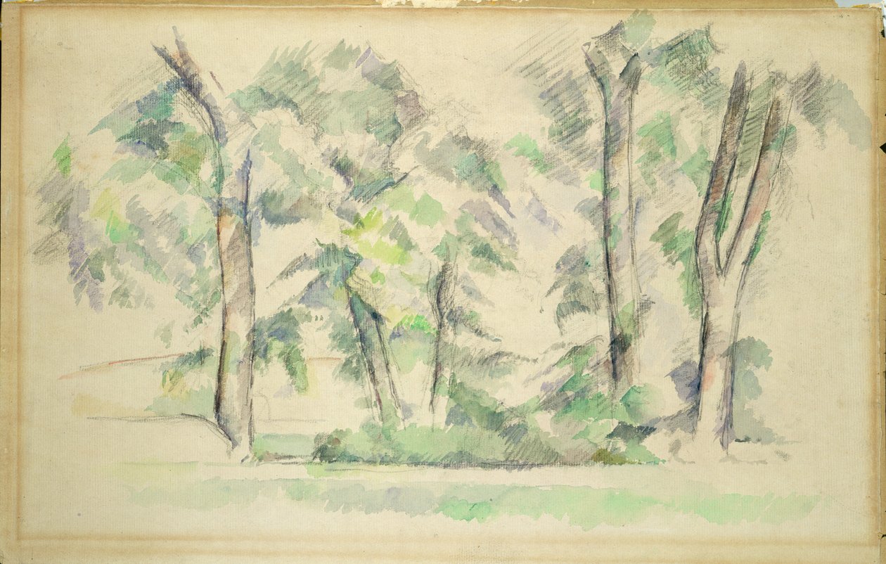 De grote bomen bij Jas de Bouffan, c.1885-87 door Paul Cézanne