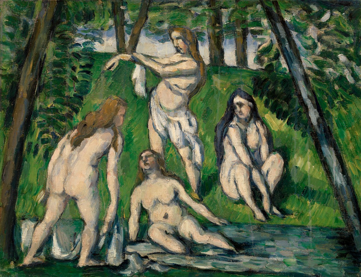 Vier baders, 1876-77 door Paul Cézanne