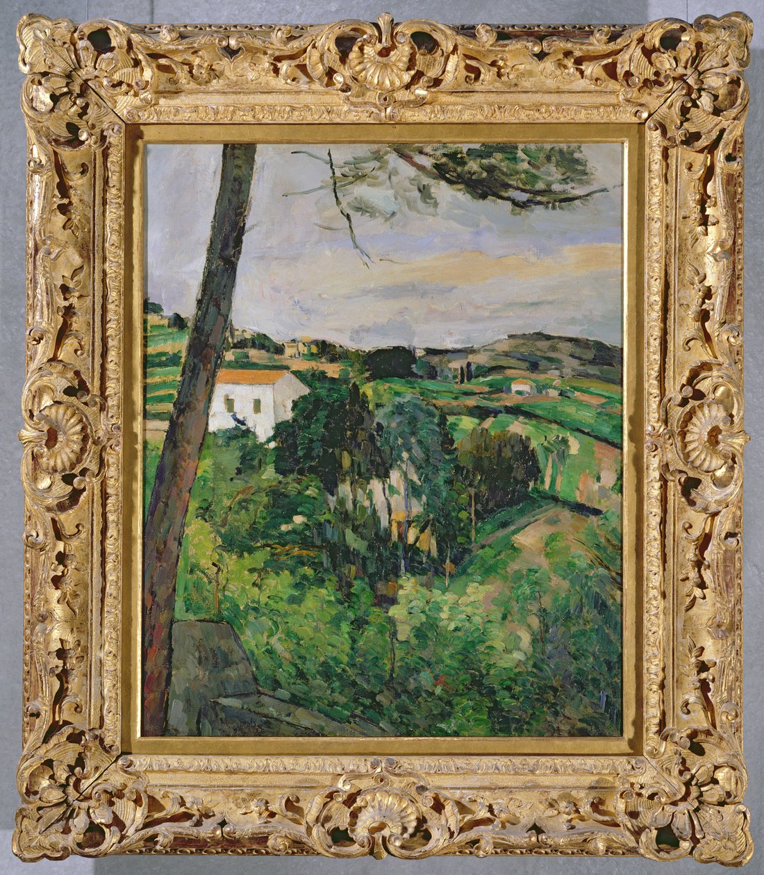 Landschap met rood dak of De dennenboom bij de Estaque, 1875-76 door Paul Cézanne