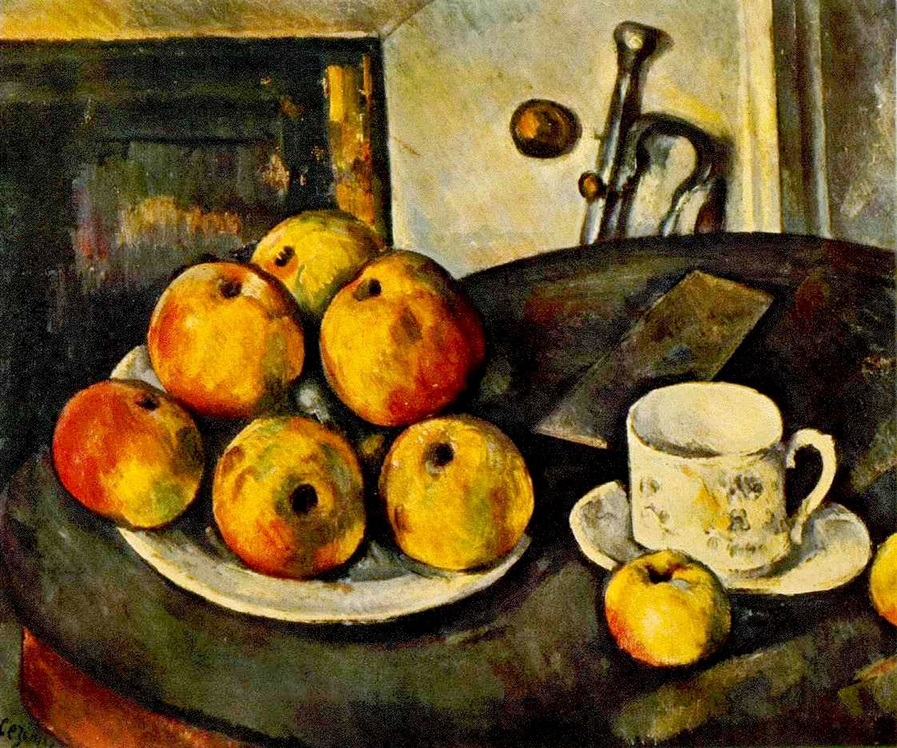 Stilleven met Appels en een Kopje, 1890-94 door Paul Cézanne