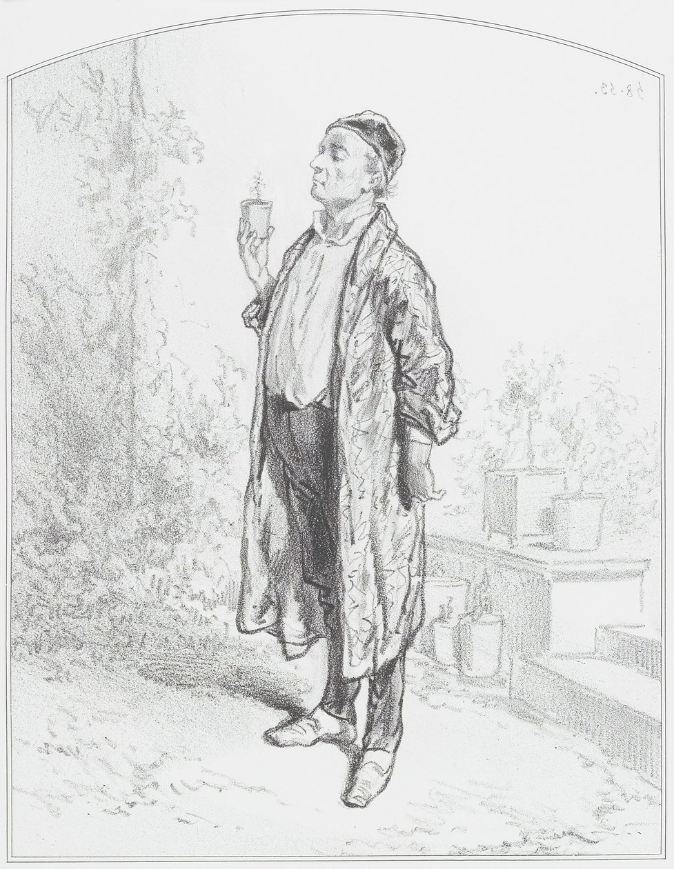 Le cineraria candidissima, Plaat 3 uit Les Toquades, 1858 door Paul Gavarni