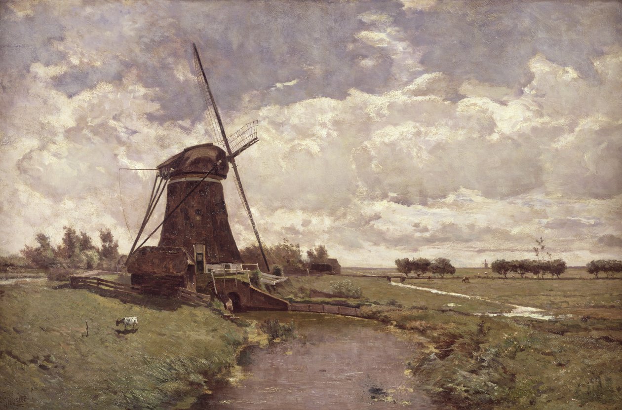 Molen in Leidschendam door Paul Joseph Constantin Gabriel