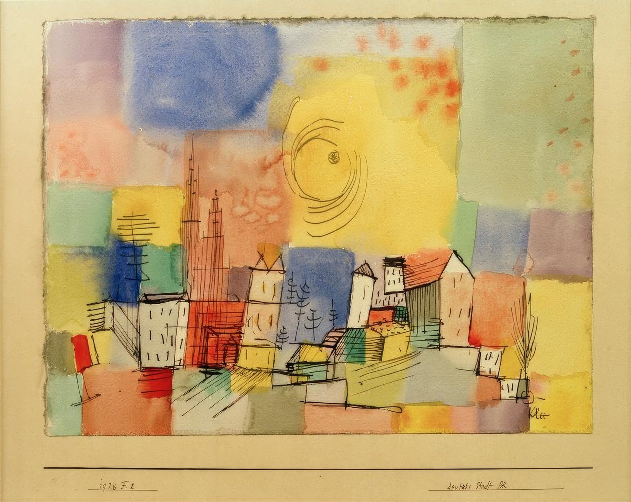 Duitse Stad BR door Paul Klee