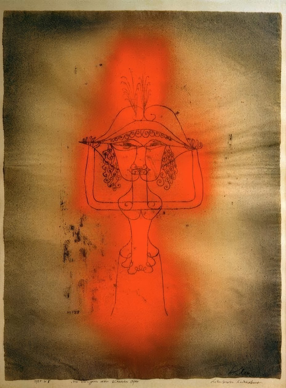 De zangeres van de komische opera door Paul Klee