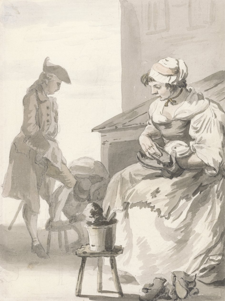 Londense Kreten: Schoenpoetser door Paul Sandby