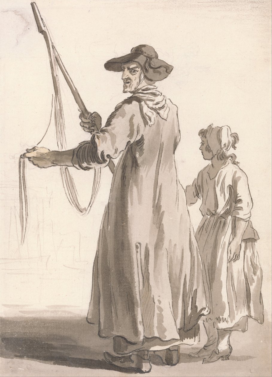 Londense kreten - Een kantverkoper door Paul Sandby