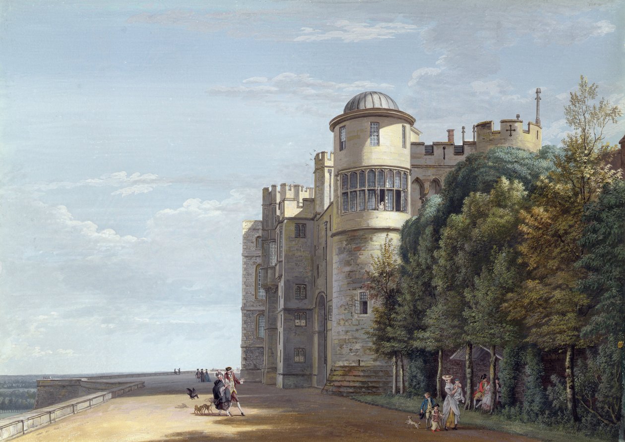 Het Noordterras, Windsor Castle, kijkend naar het oosten door Paul Sandby