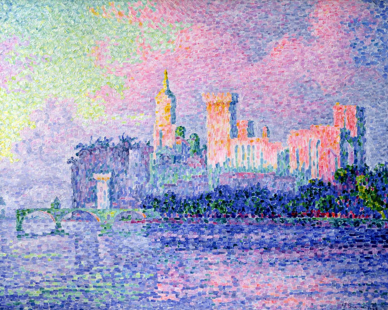 Het Château des Papes, Avignon, 1900 door Paul Signac