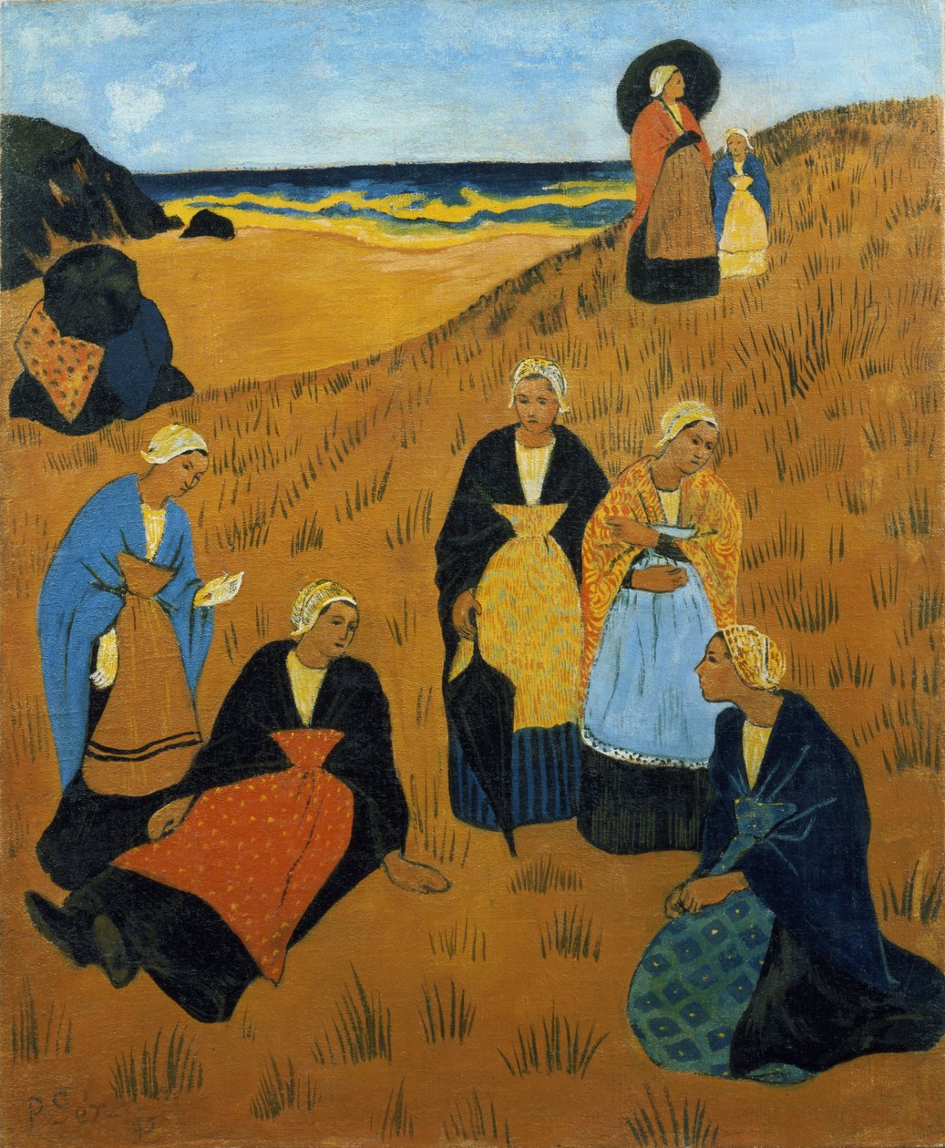 Jonge Bretonse Vrouwen met Sjaals, of De Meisjes van Douarnenez, 1895 door Paul Sérusier