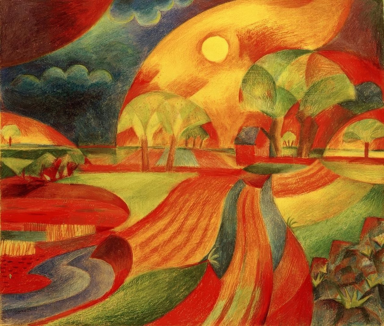Vlakke Land (bij Hamburg) door Paul Adolf Seehaus