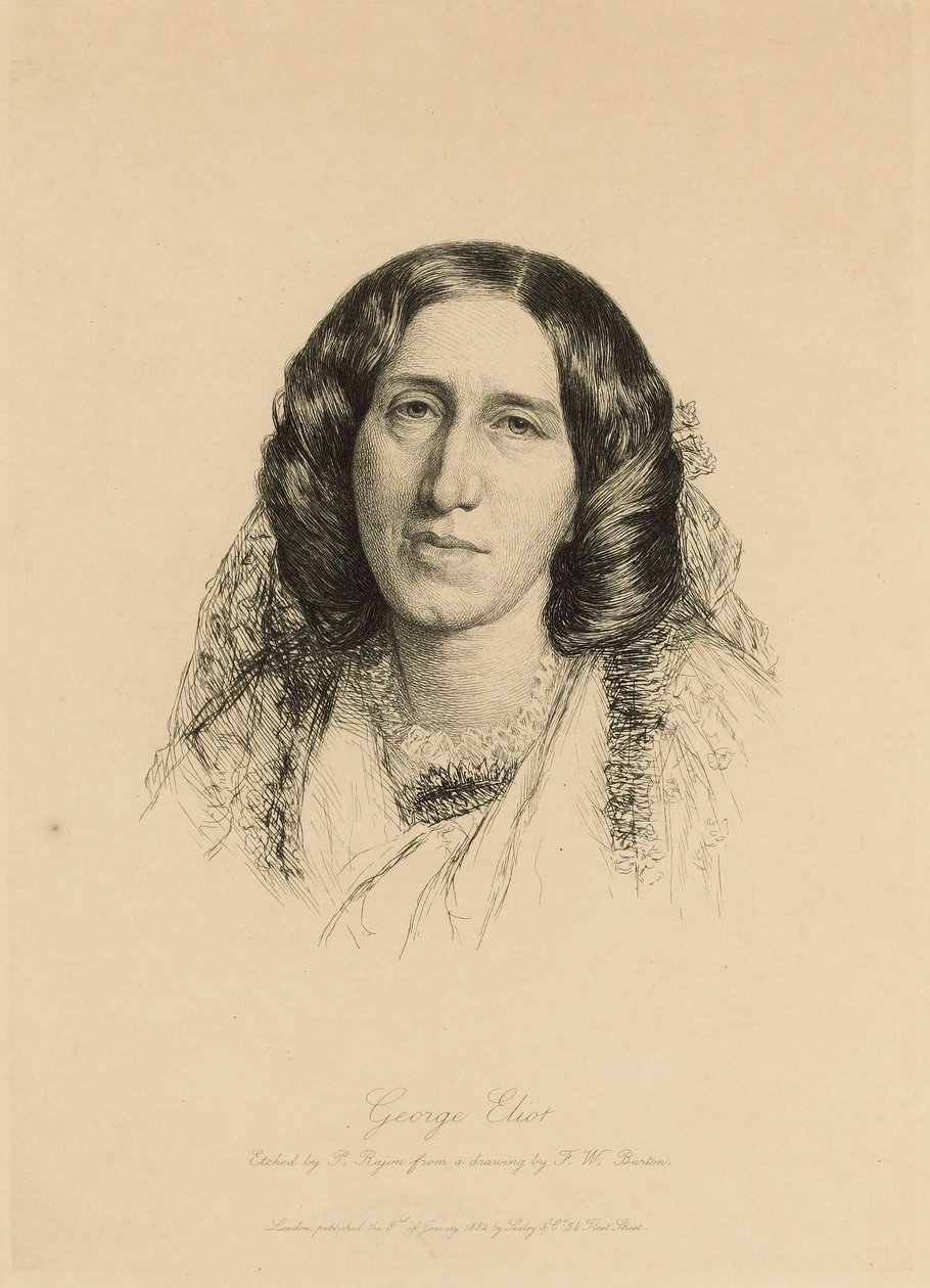 Portret van George Eliot door Paul Adolphe Rajon