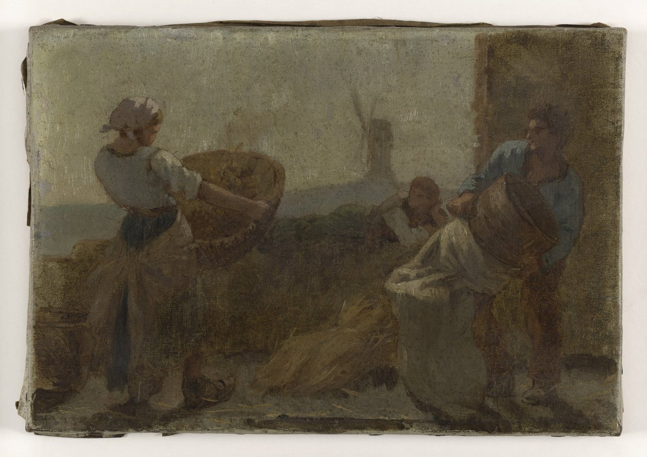 Geschiedenis van tarwe: Le Criblage: Schets voor de school in rue Dombasle door Paul Albert Baudouin